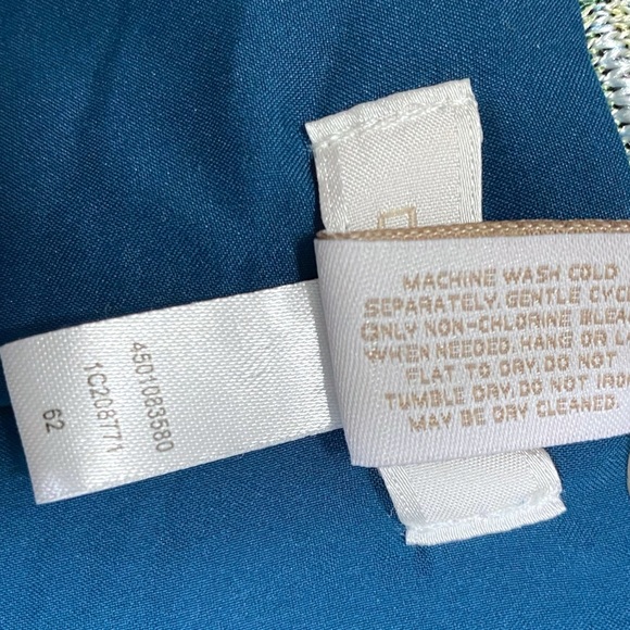 CHICO'S Knit Fringe Ronique Boho Jacket Open Blue Green Blazer Sz M (1) - Picture 8 of 8